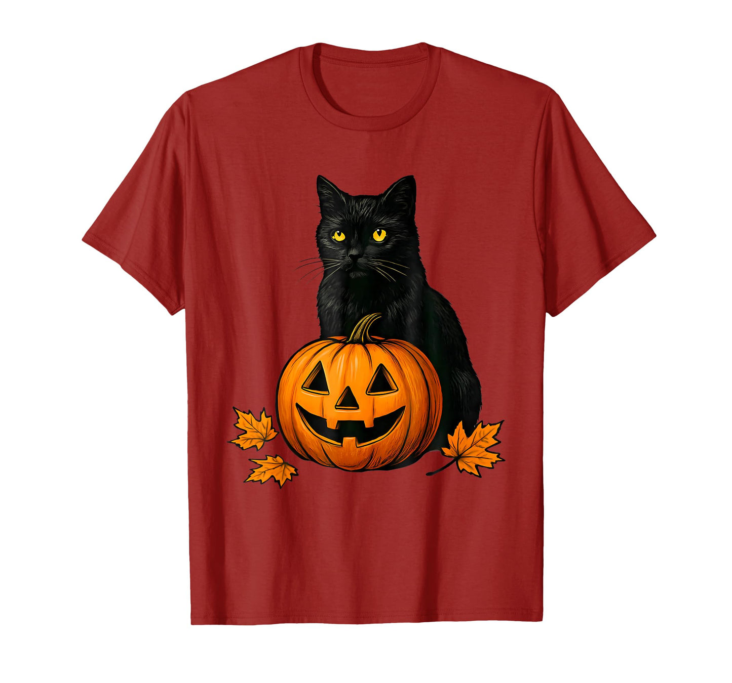 Retro Black Cat Pumpkin Halloween Costume Fall Autumn Season T-Shirt