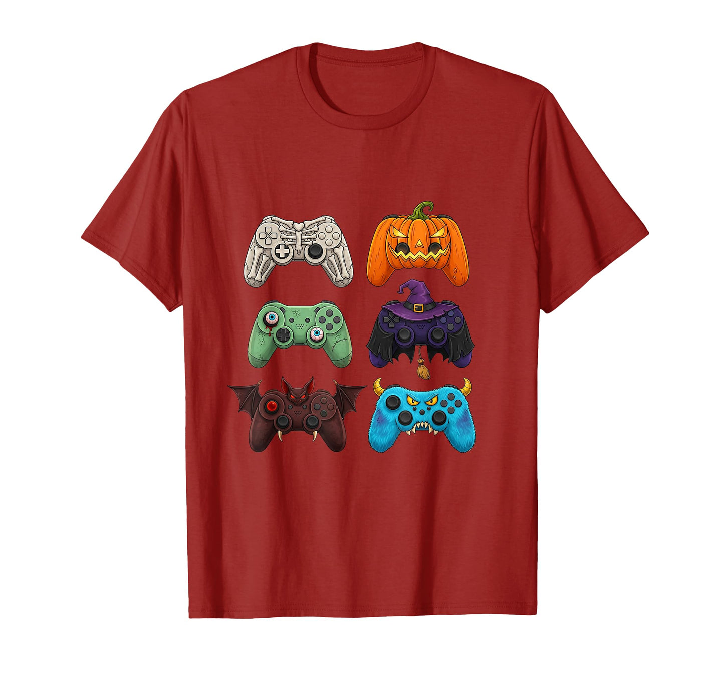 Halloween Skeleton Zombie Gaming Controllers Mummy Boys Kids T-Shirt