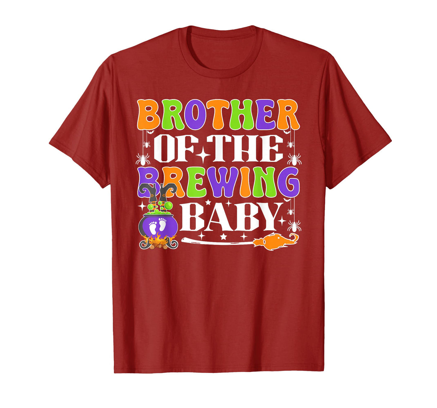 Brother of The Brewing Baby Halloween Witch Baby Shower T-Shirt