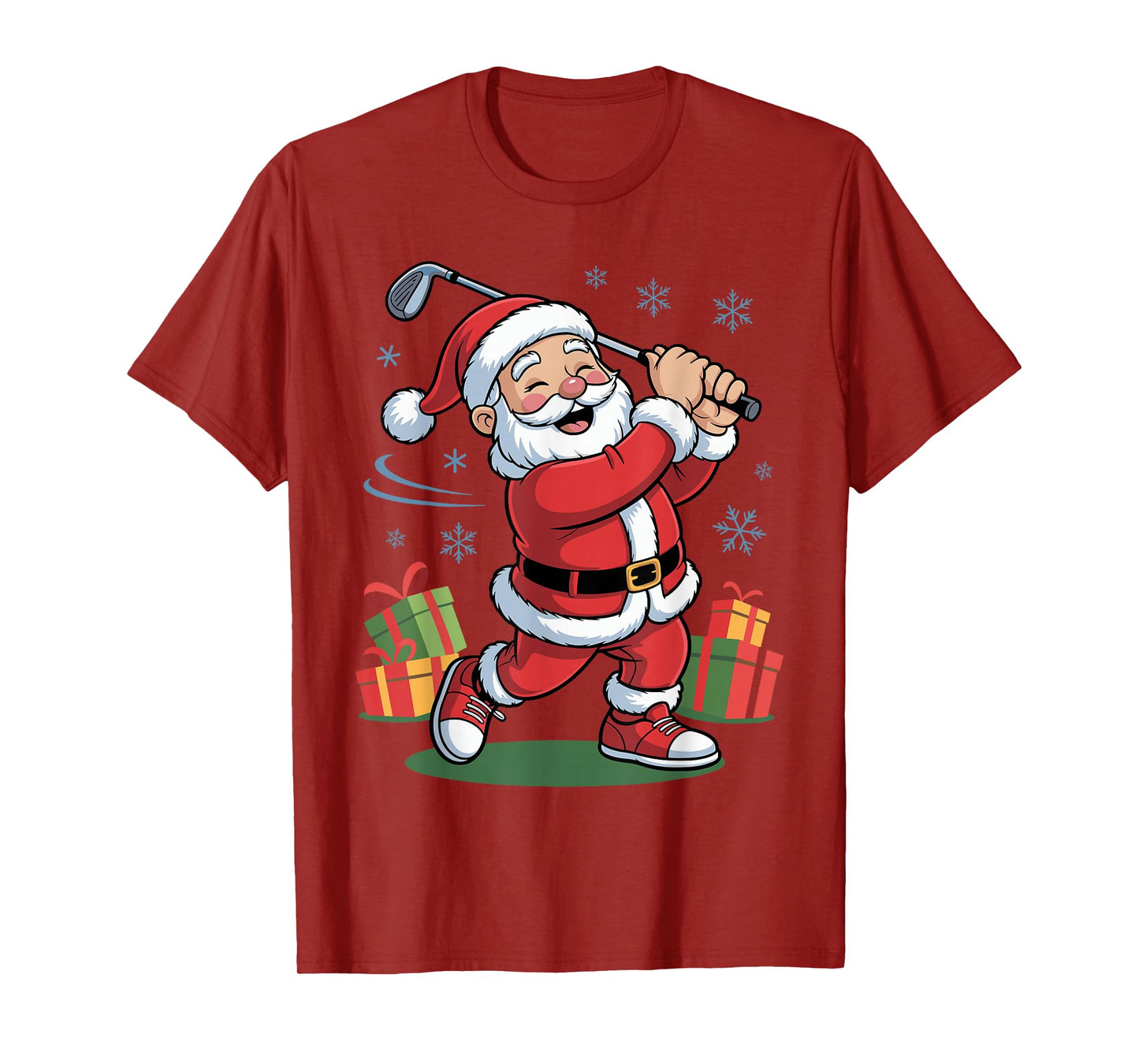 Funny Santa Playing Golf Holiday Christmas Xmas Pajama T-Shirt