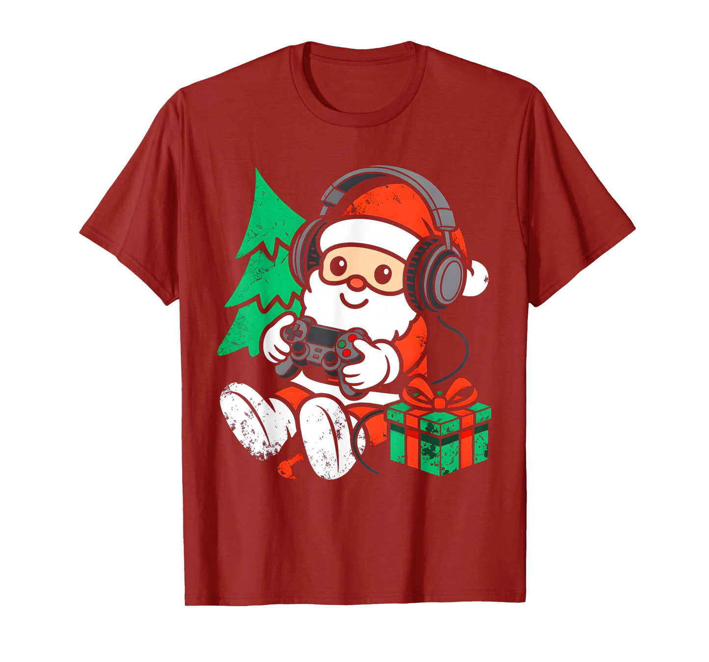 Funny Christmas Gamer Santa Xmas Vibes Gaming Men Boys Kids T-Shirt