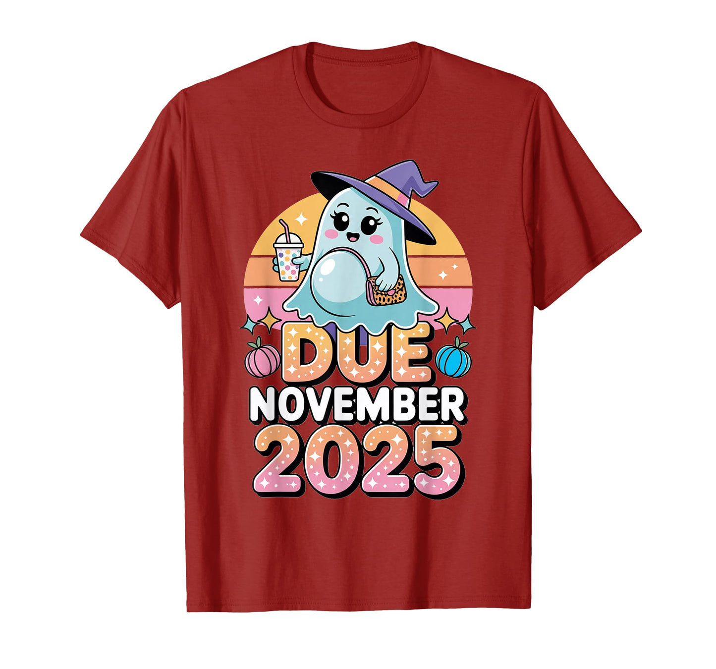 Halloween Pregnant Due November 2025 Mama Ghost Baby Mom T-Shirt