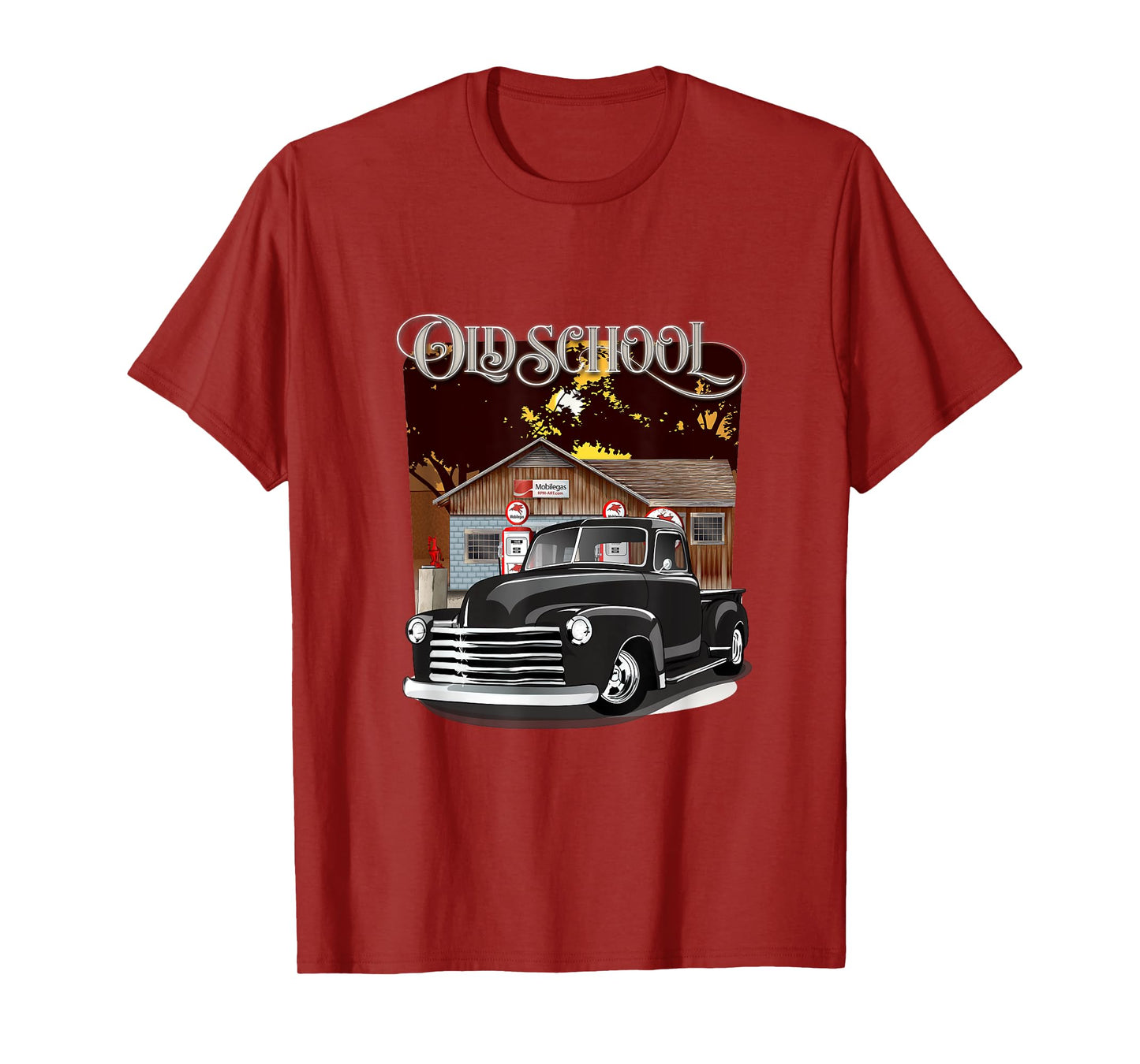 1948 Classic Truck with Old School Service Station Design T-Shirt