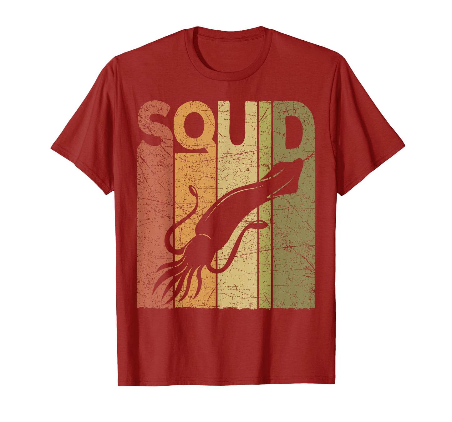 Squid Vintage Squid Fishing Retro Seafood Squid Lover T-Shirt