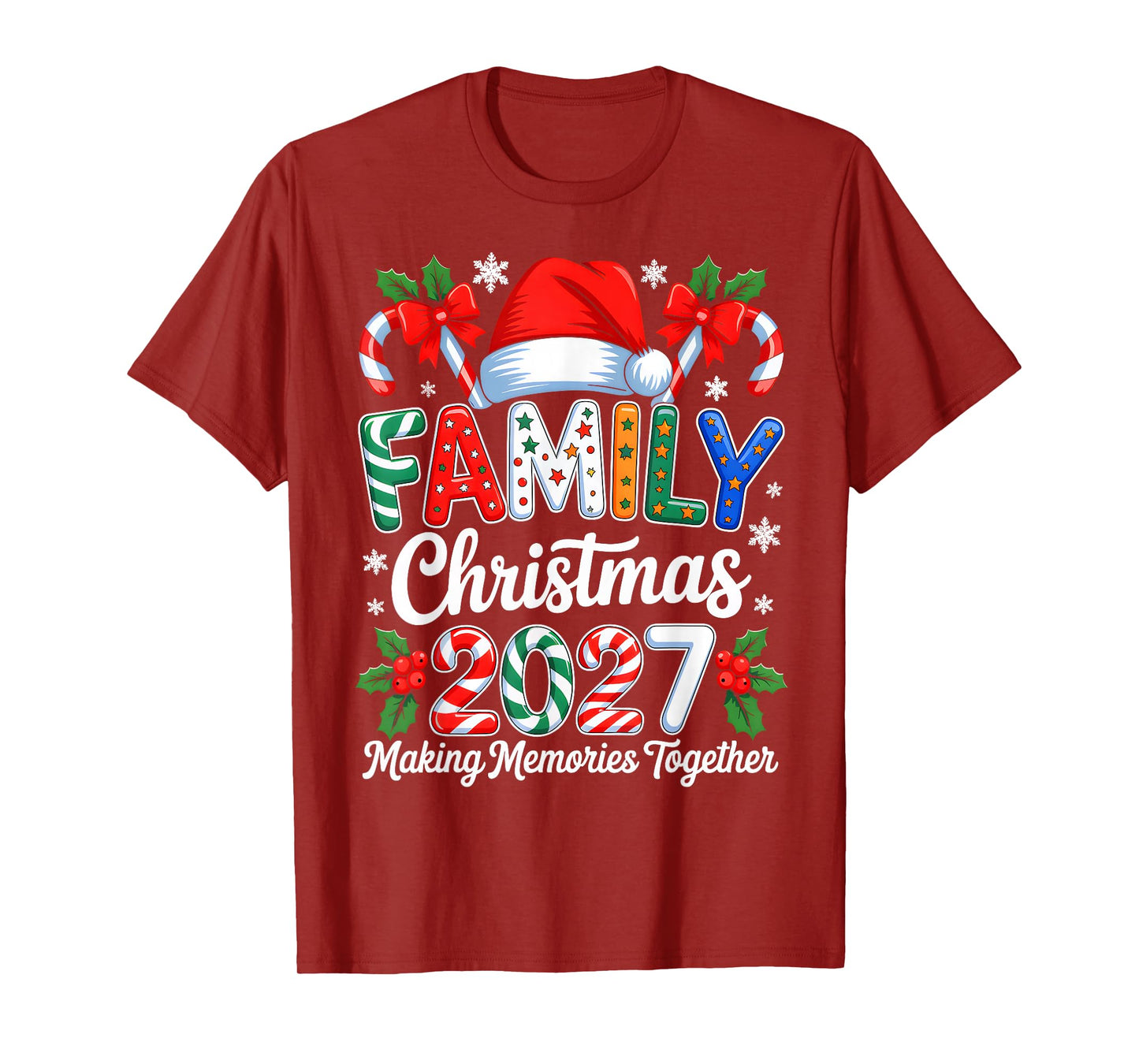 Family Christmas 2027 Matching Family Pajamas Xmas Squad T-Shirt