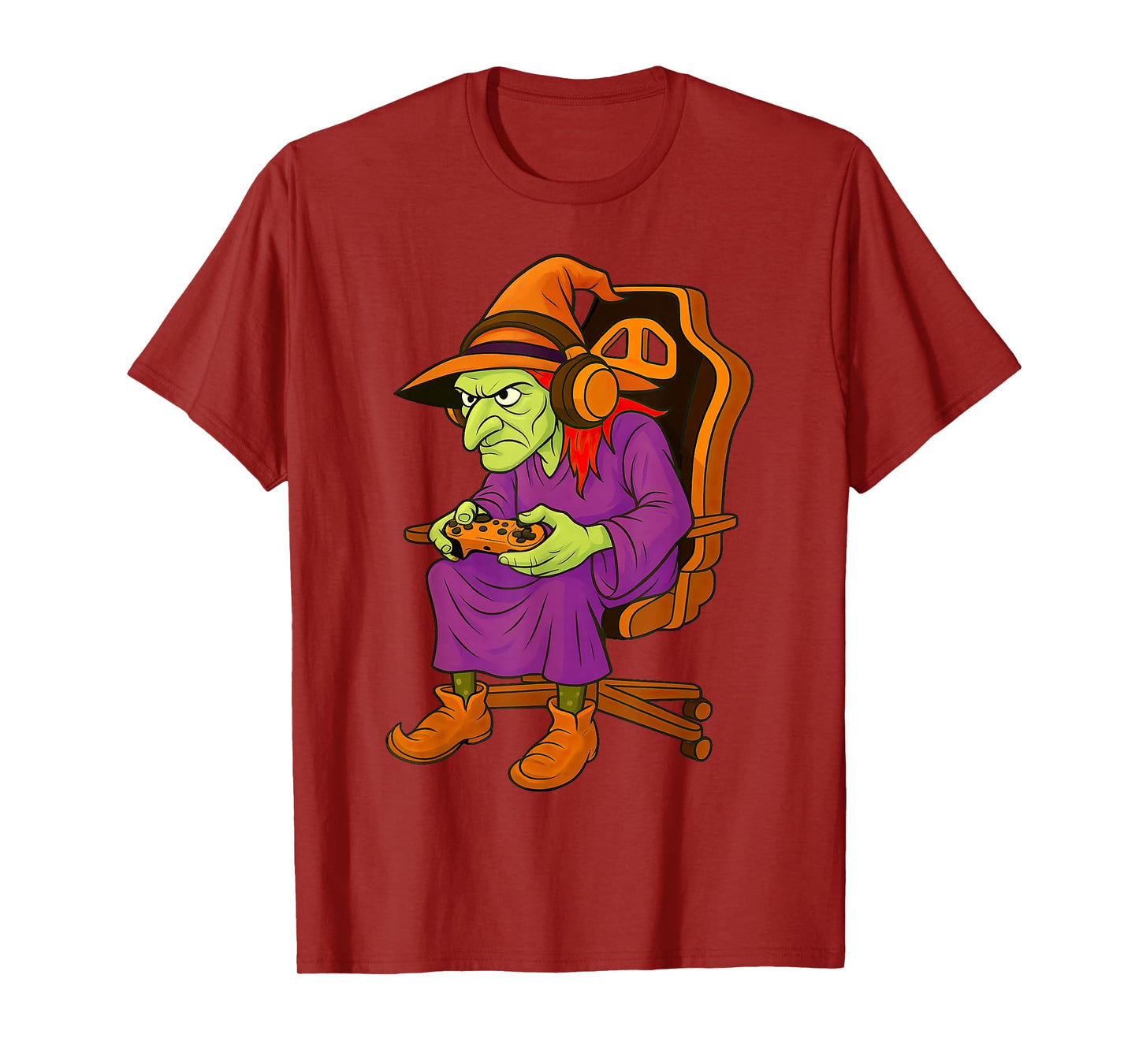 Halloween Witch Gamer Gaming Video Game Boys Girls Kids T-Shirt