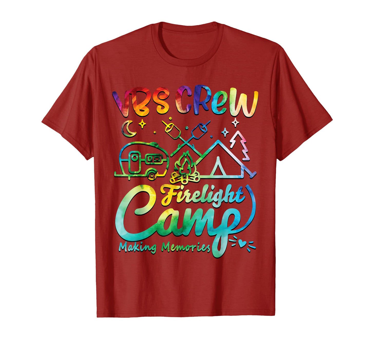 VBS Crew Camp Firelight Vacation Bible School Camping Camper T-Shirt