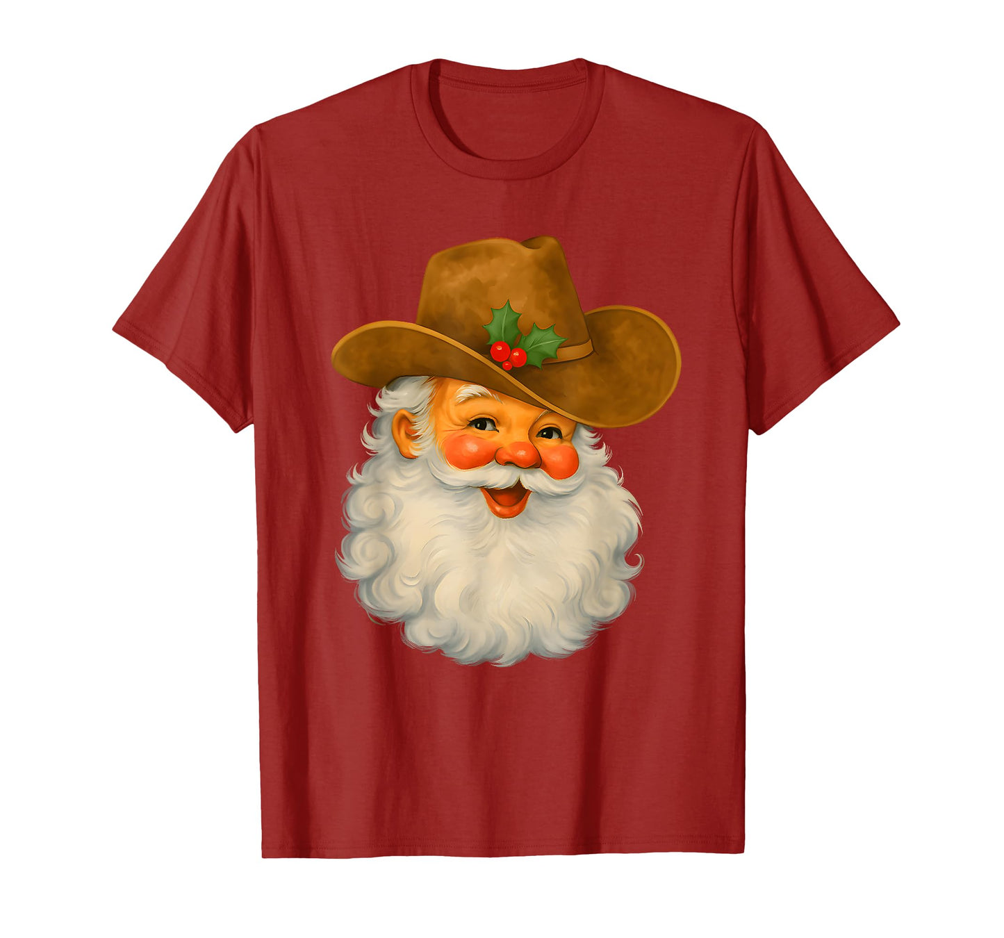 Retro Western Santa Claus Cowboy Christmas Santa Howdy T-Shirt