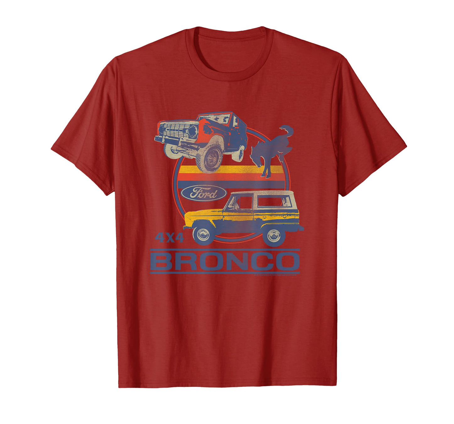 Ford - Bronco 4x4 Retro Circle With Pony Logo T-Shirt