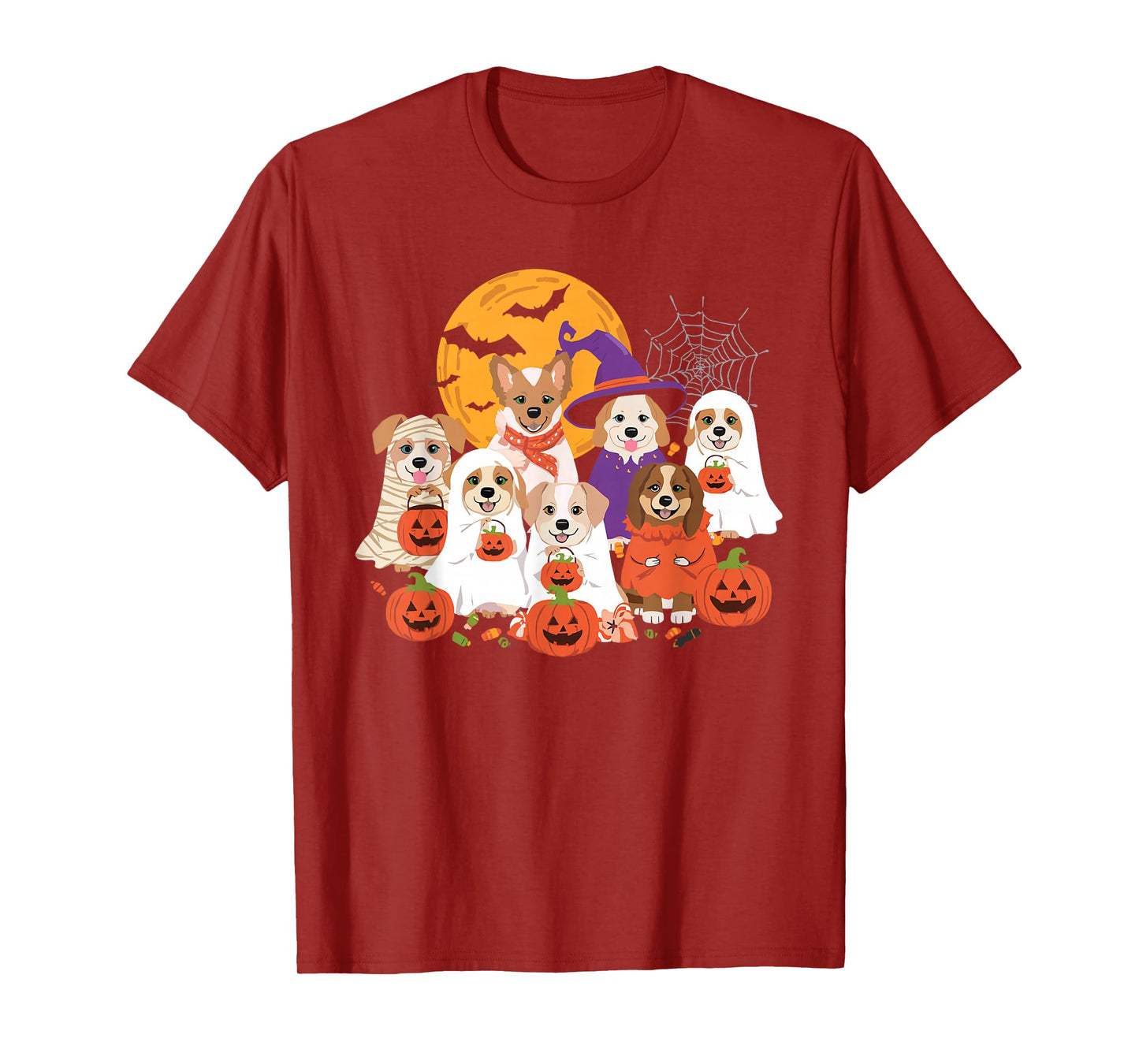 Cute Mummy Witch Ghost Halloween Dog Costume Men Women Kids T-Shirt