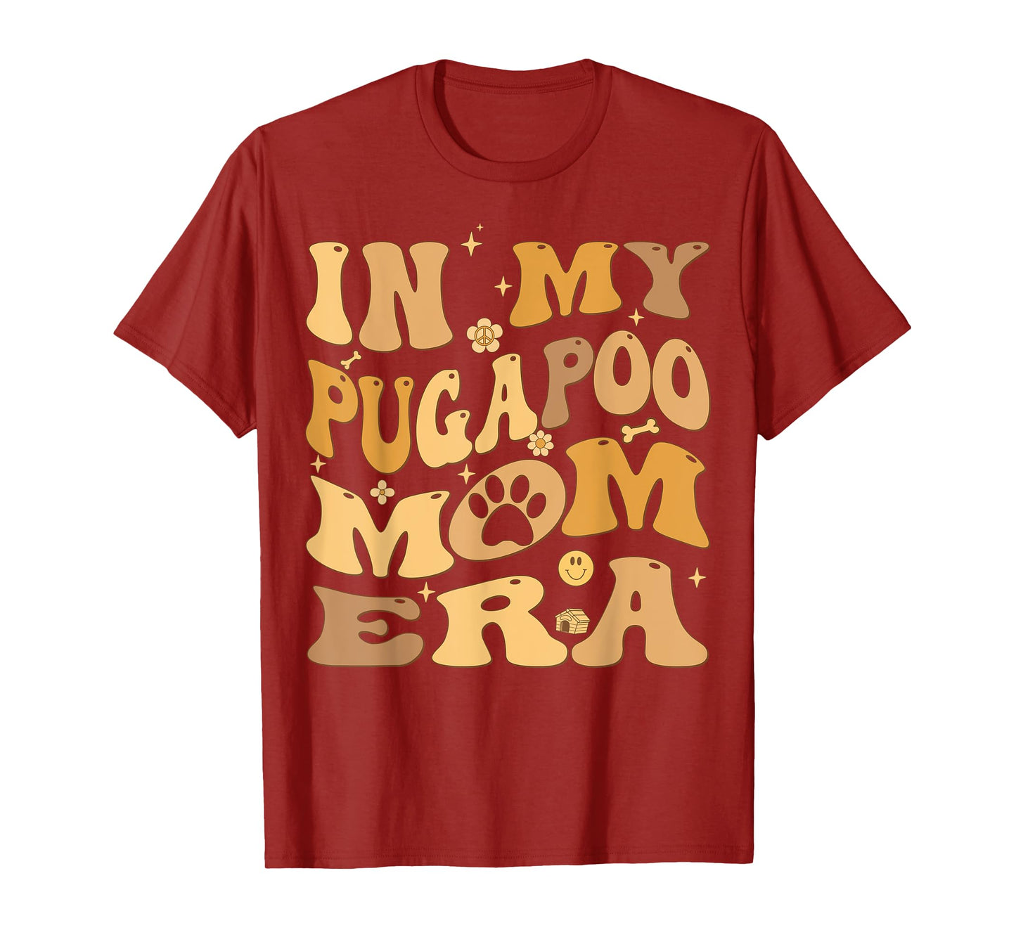 In My Pugapoo Mom Era Groovy Pugoodle Dog T-Shirt for Men Women Kids