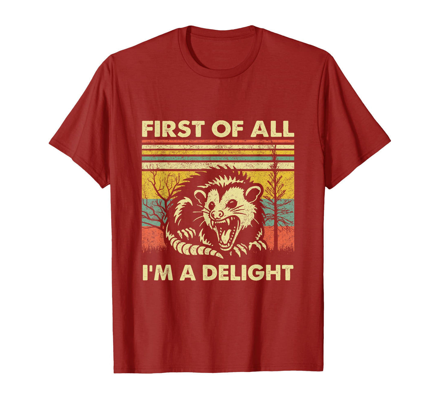 First Of All I'm A Delight Sarcastic Angry Opossum Possum T-Shirt