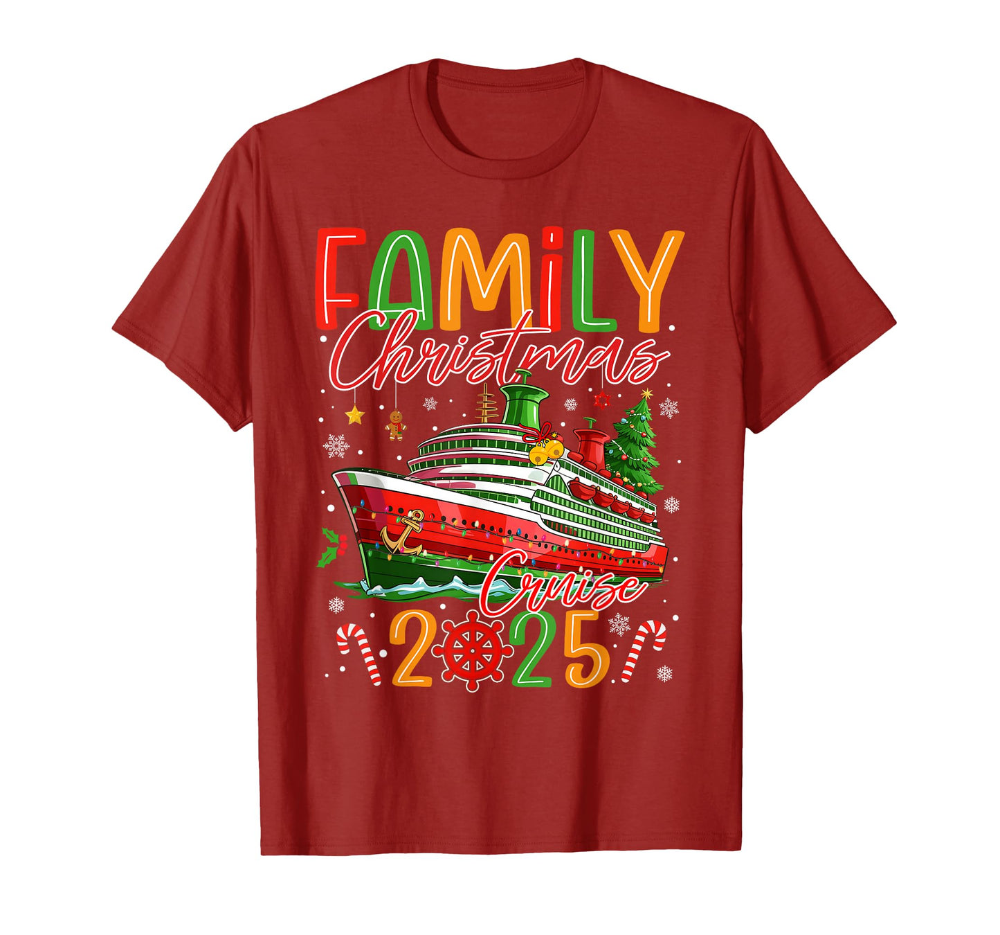 Family Christmas Cruise 2025 Matching Family Cruise Holiday T-Shirt