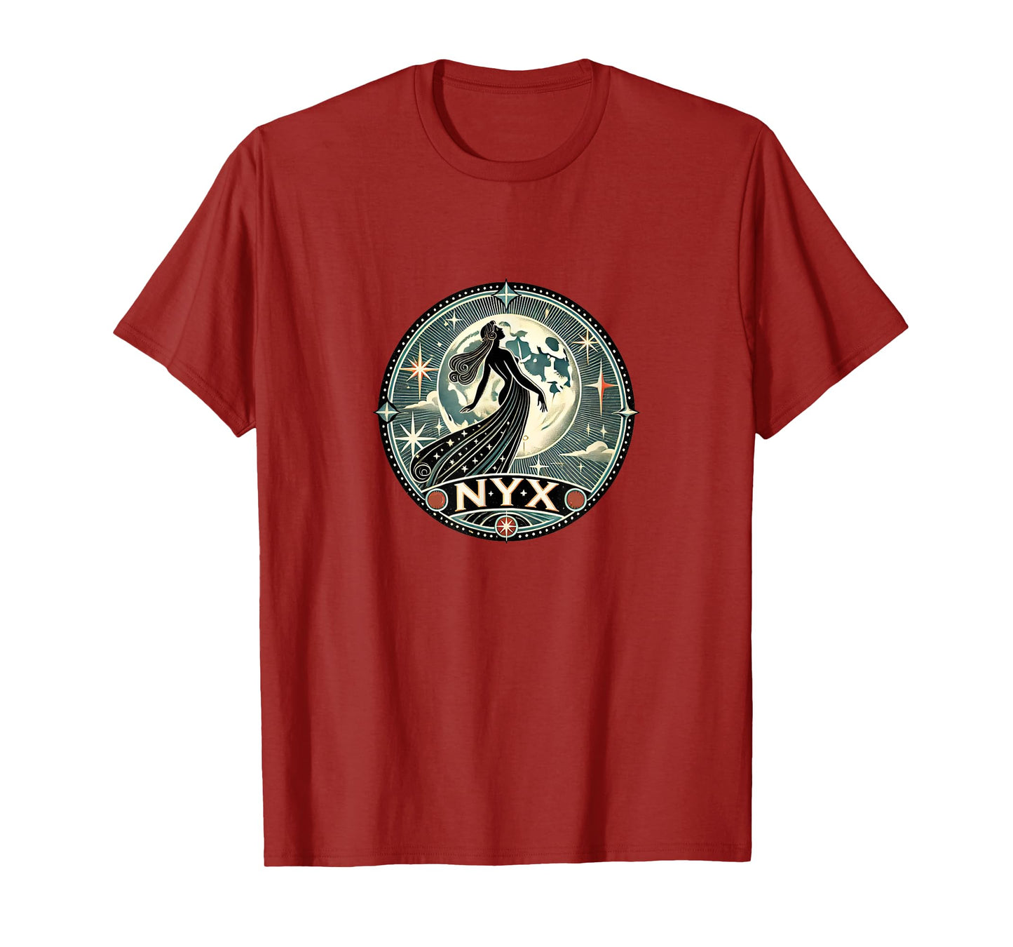 NYX Goddess Illustration Goddess of the Night Full Moon T-Shirt