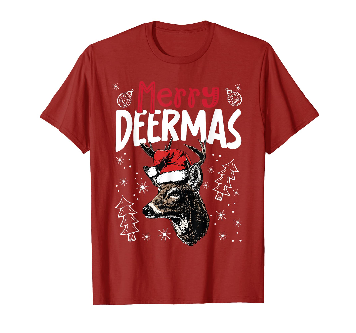 Merry Deermas Funny Christmas Deer T-Shirt