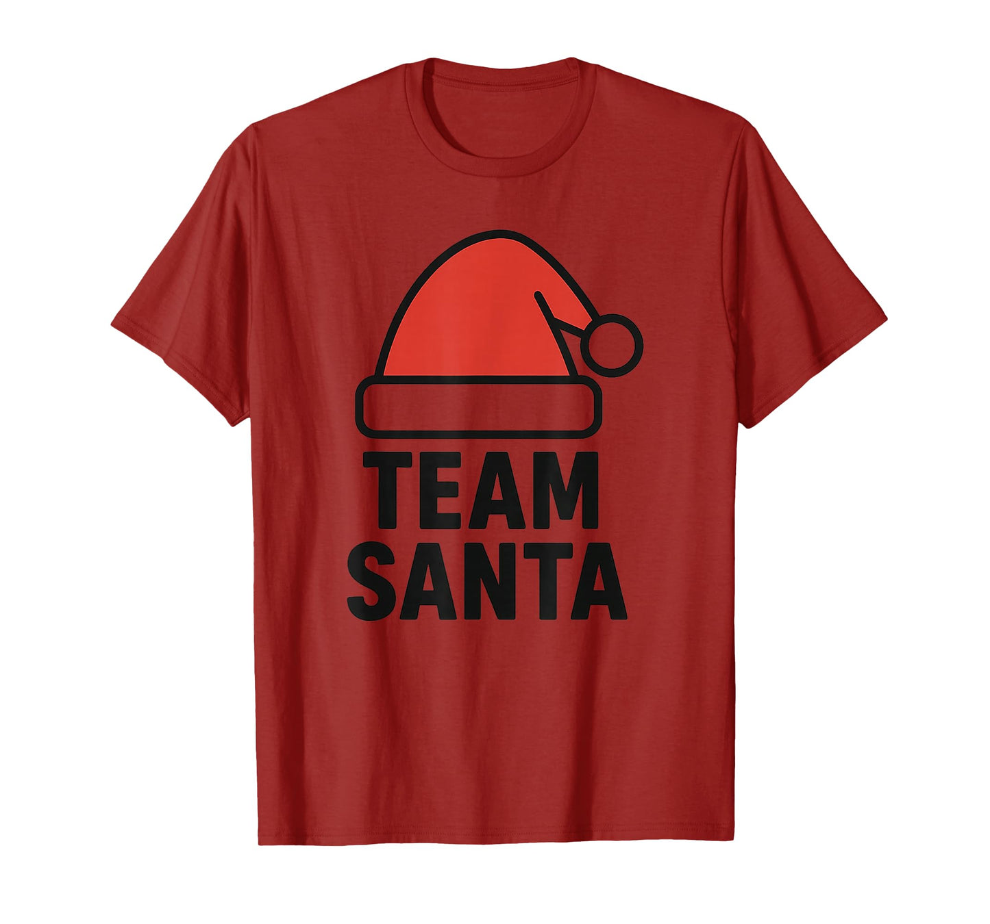 Team Santa Hat Minimalist Christmas Squad Family Group T-Shirt