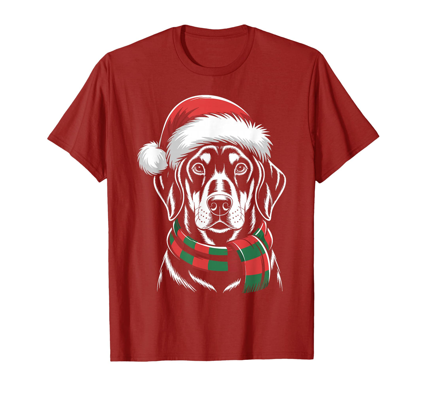Doberman Dog Xmas Santa Hat Scarf Christmas Costume T-Shirt