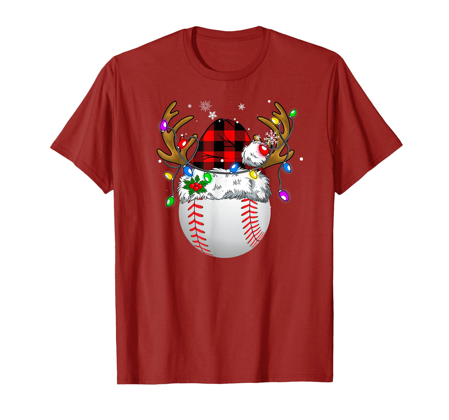 Baseball Santa Sports Men Boys Christmas Baseball Player T-Shirt