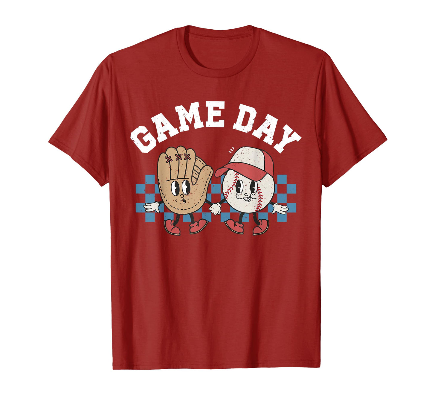Baseball Retro Groovy Cartoon Love Baseball Season Game Day T-Shirt