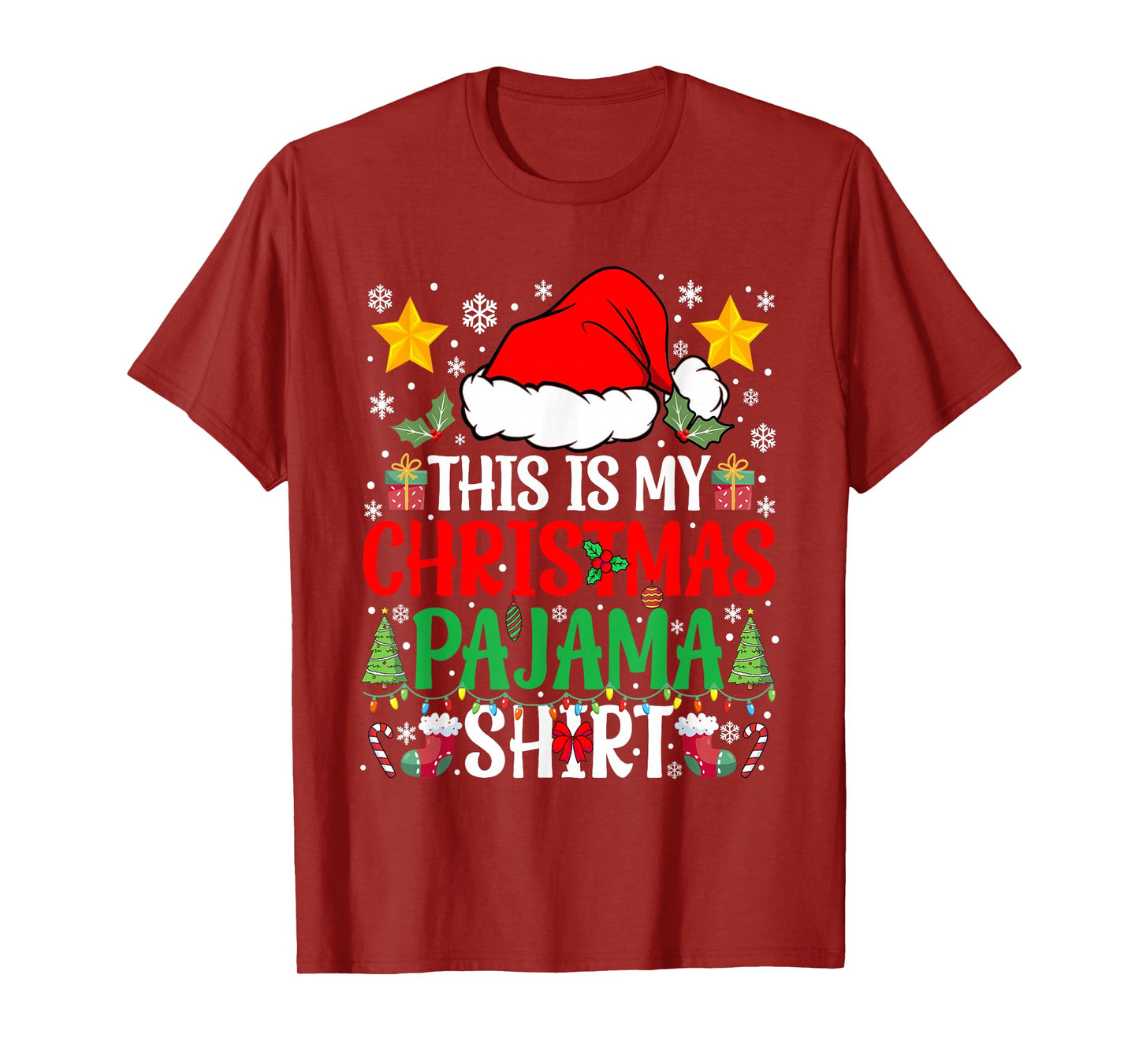 This is My Christmas Pajama Shirt Funny Xmas Family Matching T-Shirt