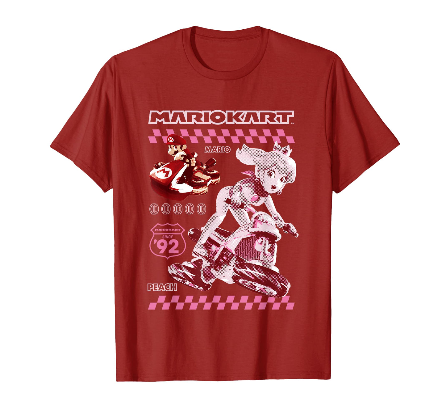 Mario Kart 8 Princess Peach & Mario Racing Poster T-Shirt