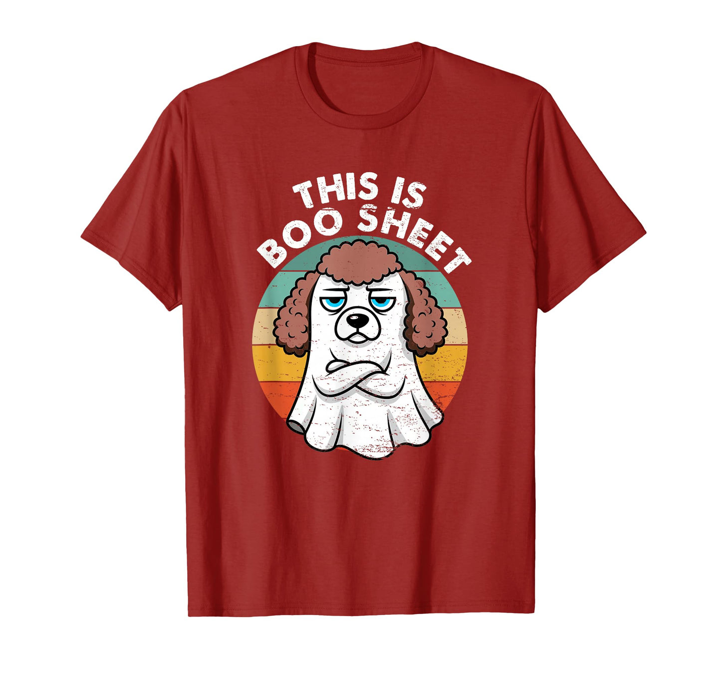 This is Boo Sheet Poodle Dog Retro Halloween Funny Dog T-Shirt