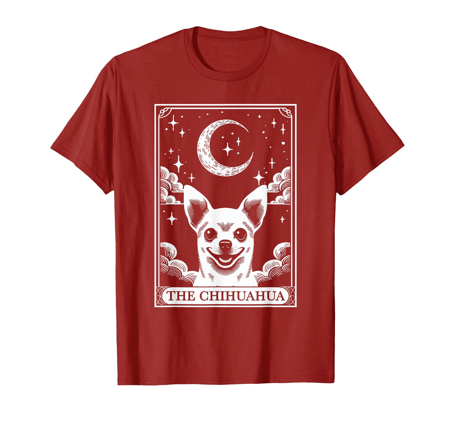 Tarot Card Vintage Crescent Moon Chihuahua Dog Mom T-Shirt