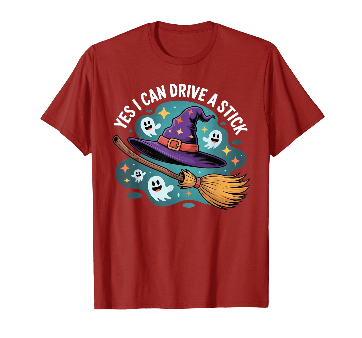 Yes I Can Drive A Stick Funny Witch Broomstick Halloween T-Shirt