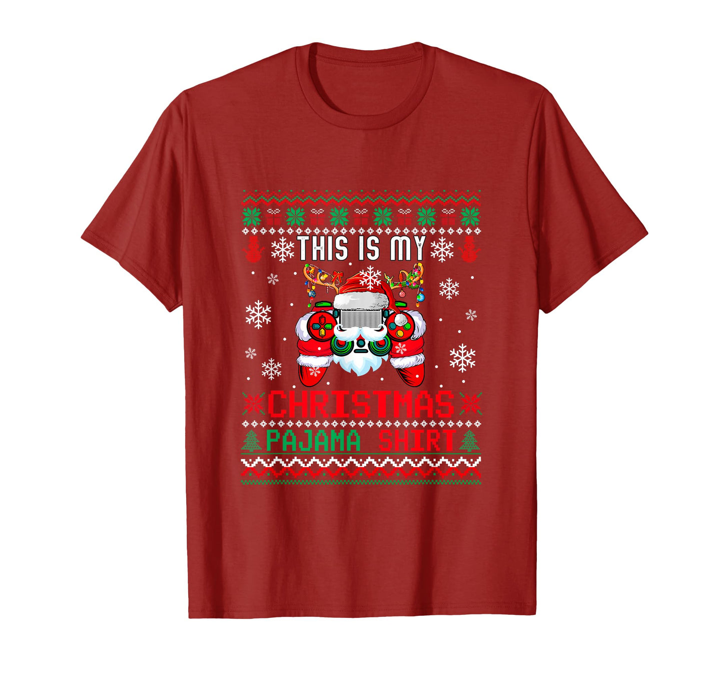 My Christmas Pajama Shirt Sweater Santa Game Controller T-Shirt