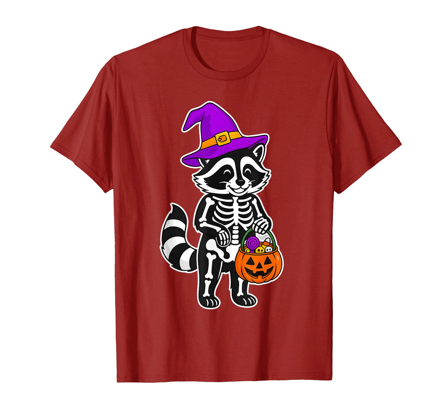 Funny Racoon Skeleton Halloween Spooky Trick or Treat T-Shirt