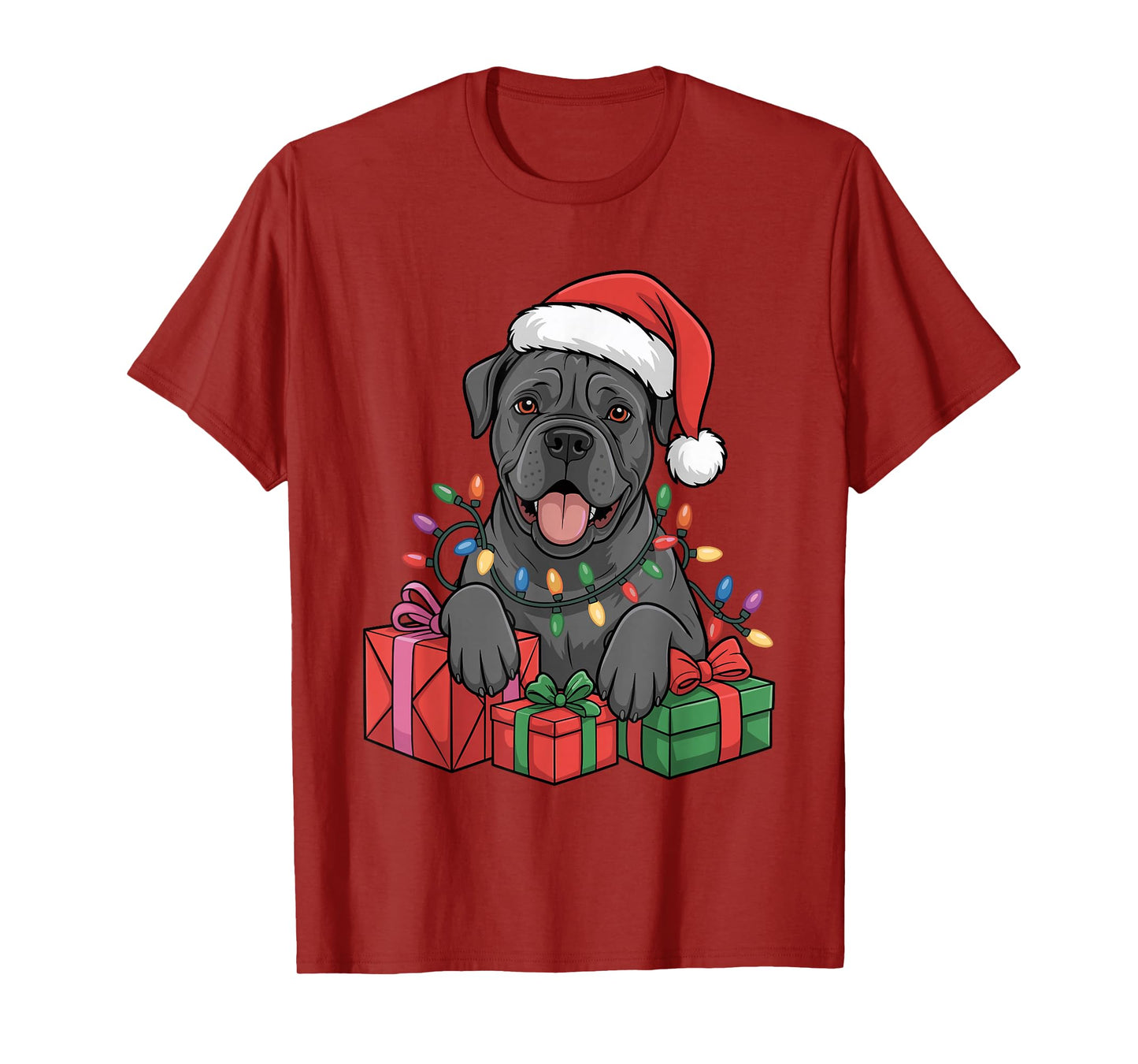 Cute Cane Corso Santa Hat Christmas Xmas Dog Lovers Holiday T-Shirt