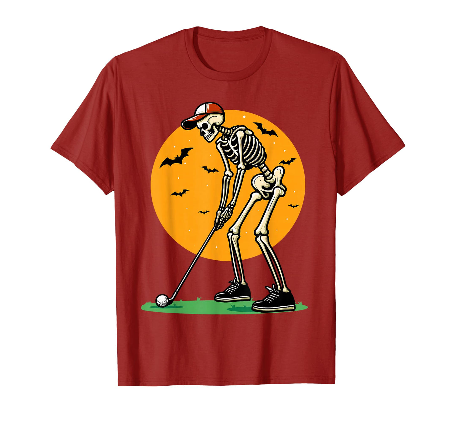 Halloween Golf Skeleton Golfer Funny Halloween Golfing T-Shirt