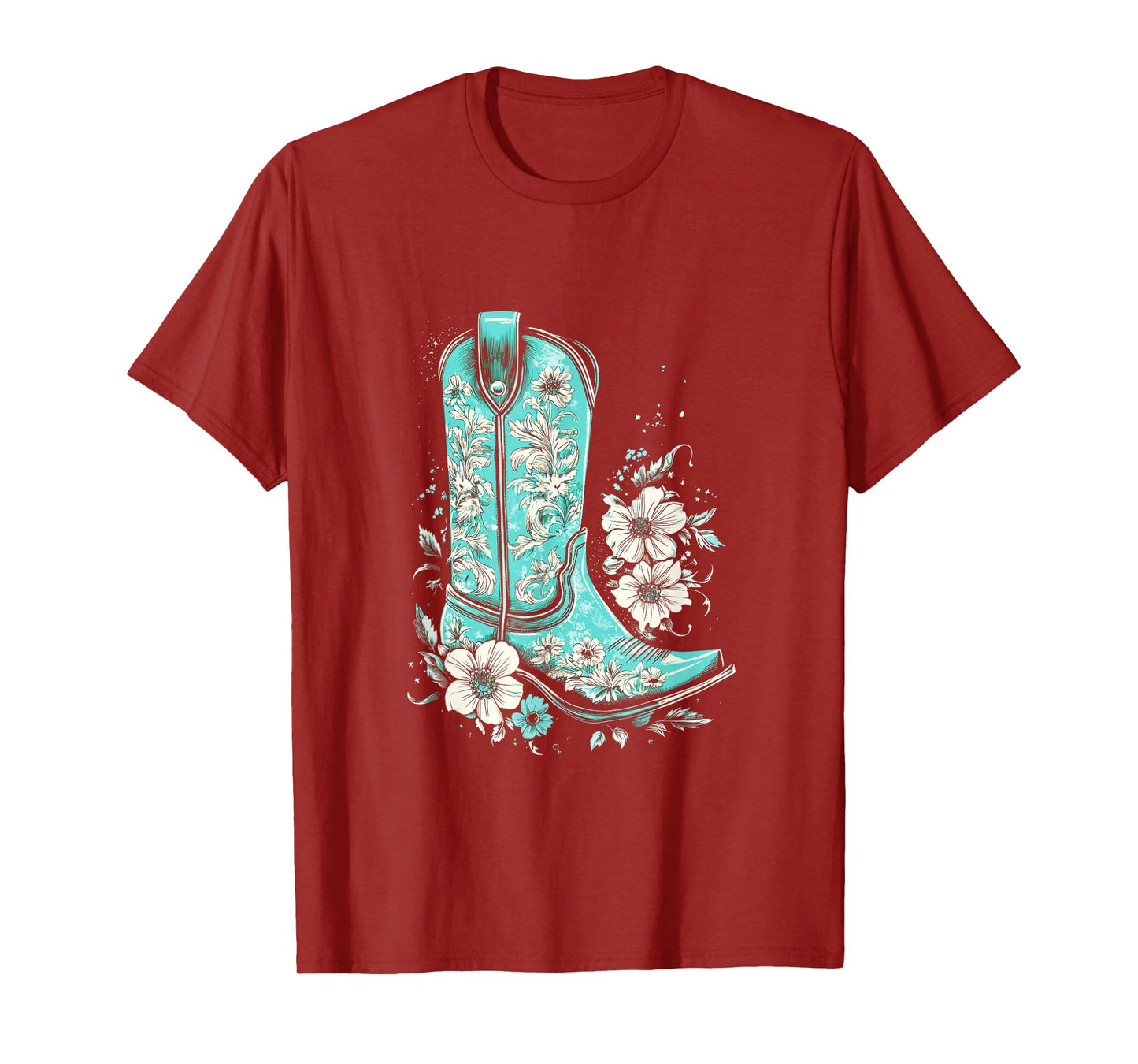 Western Turquoise Teal Cowgirl Country Boho T-Shirt