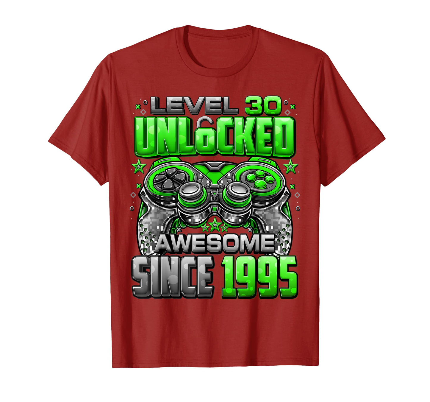Level 30 Unlocked Awesome Since 1995 30th Birthday Gaming T-Shirt