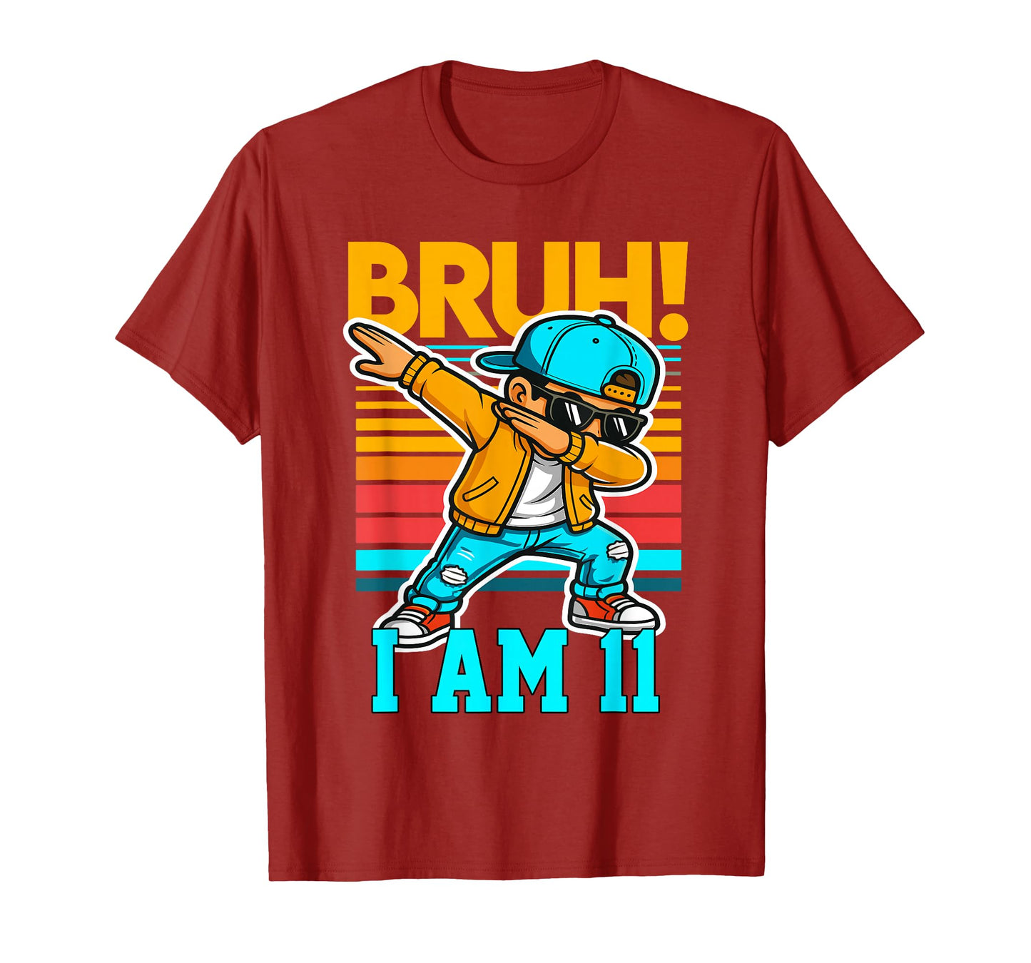 11 Year Old Birthday Boy Dabbing Bruh It's My 11th Birthday T-Shirt