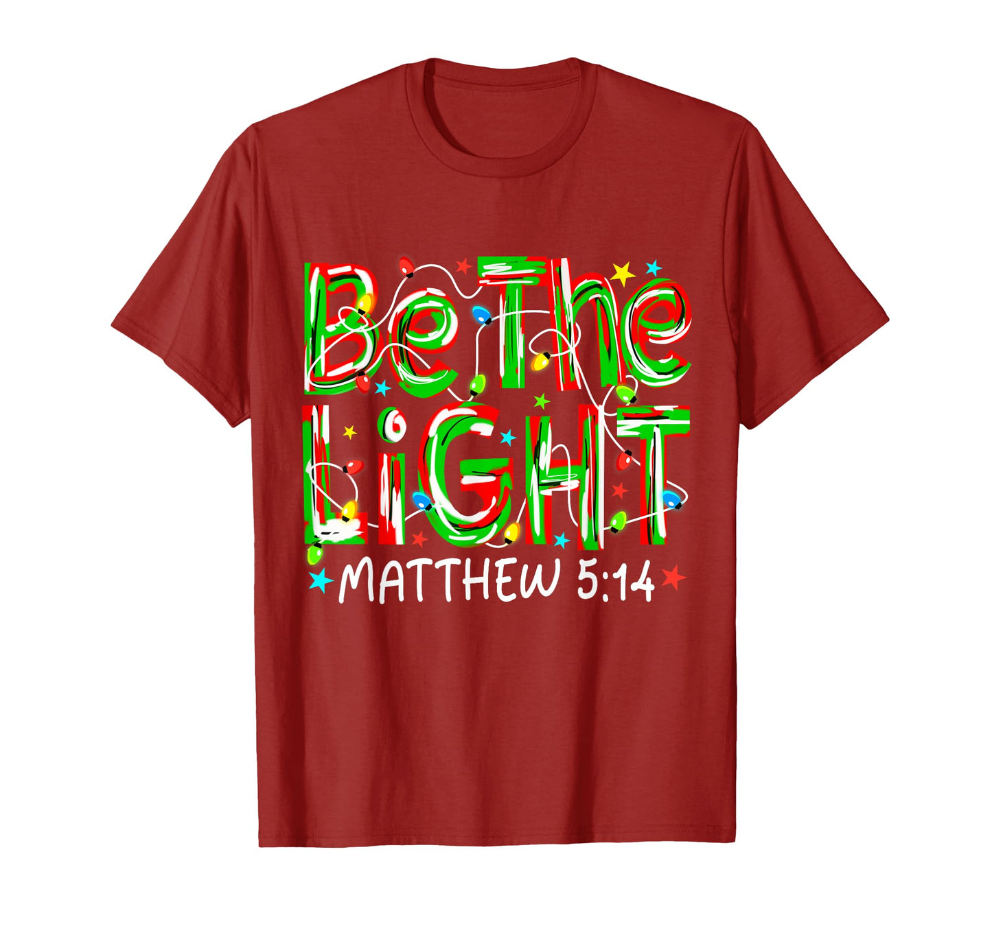 Be Light Matthew 5:14 Jesus Christian Christmas Preppy Pjs T-Shirt