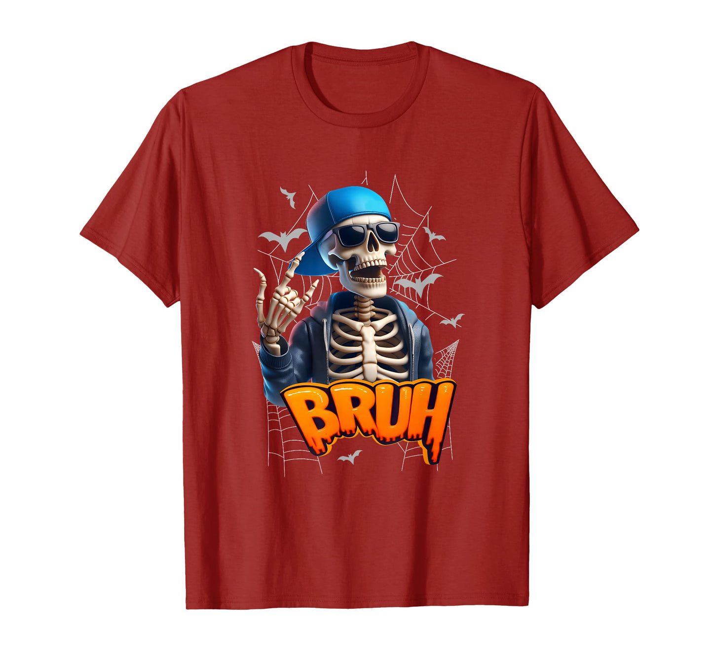 Bruh Skeleton Halloween Funny Cool Skeleton T-Shirt