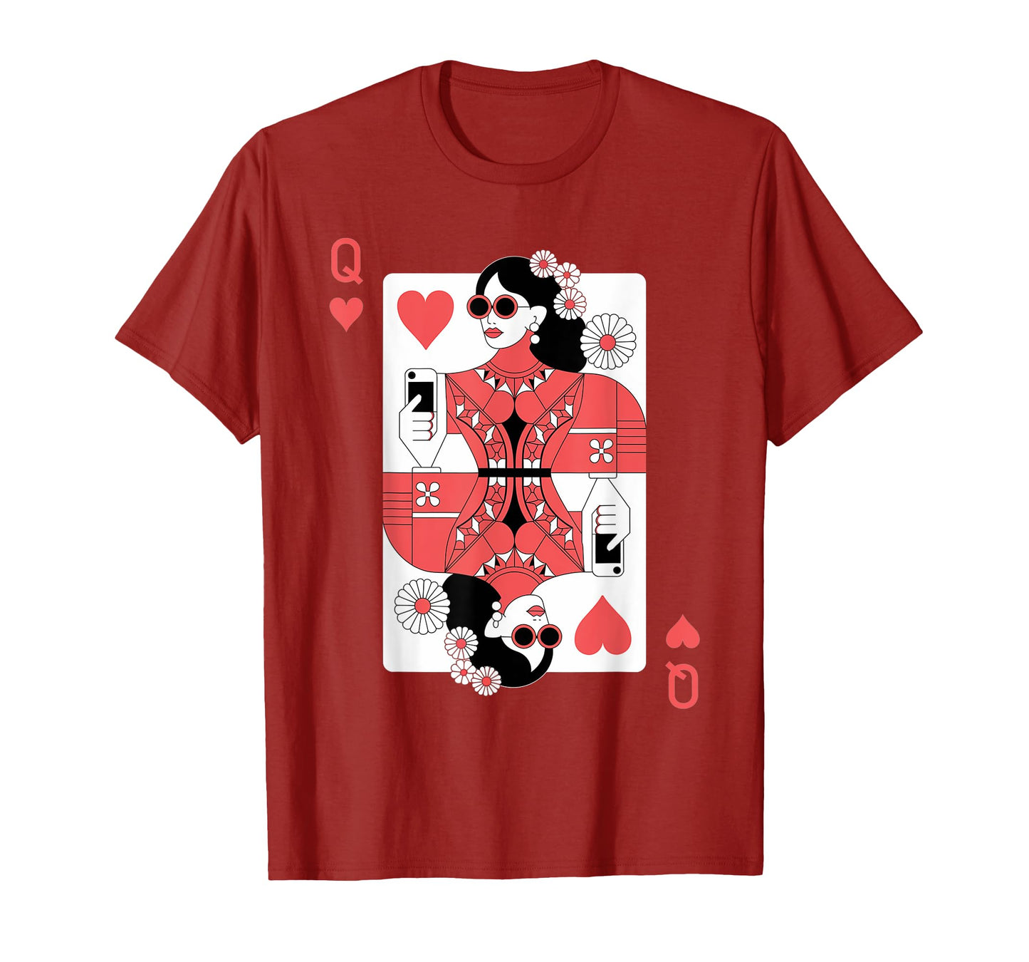 Modern Queen of Hearts Playing Card T-Shirt