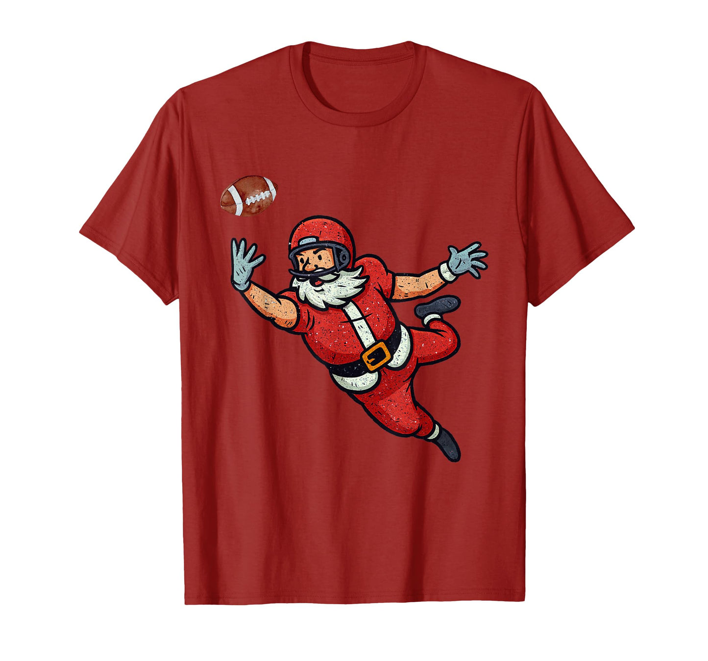 Santa Claus Playing American Football Xmas Holiday Christmas T-Shirt