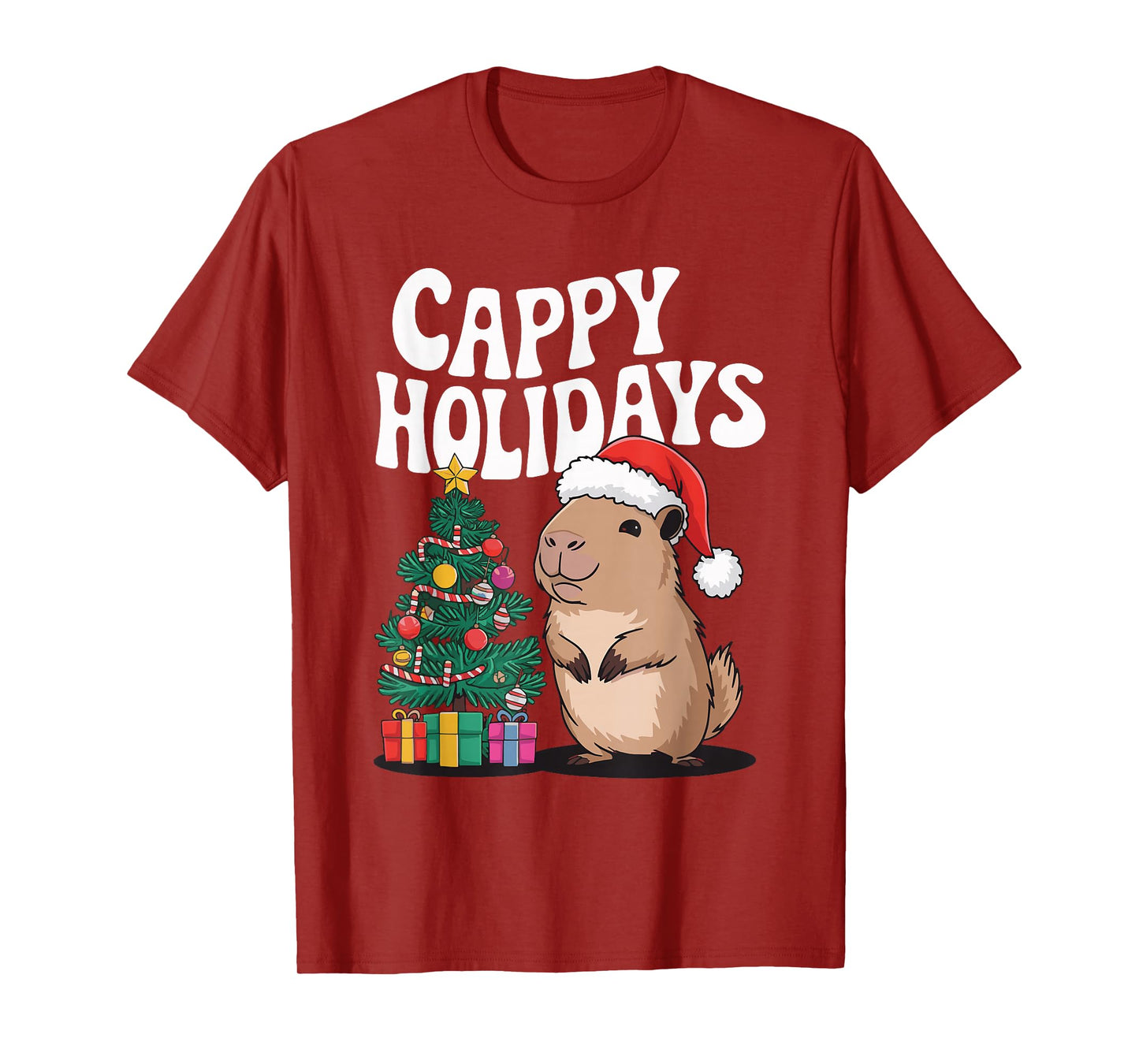 Cappy Holidays Capybara Christmas T-Shirt