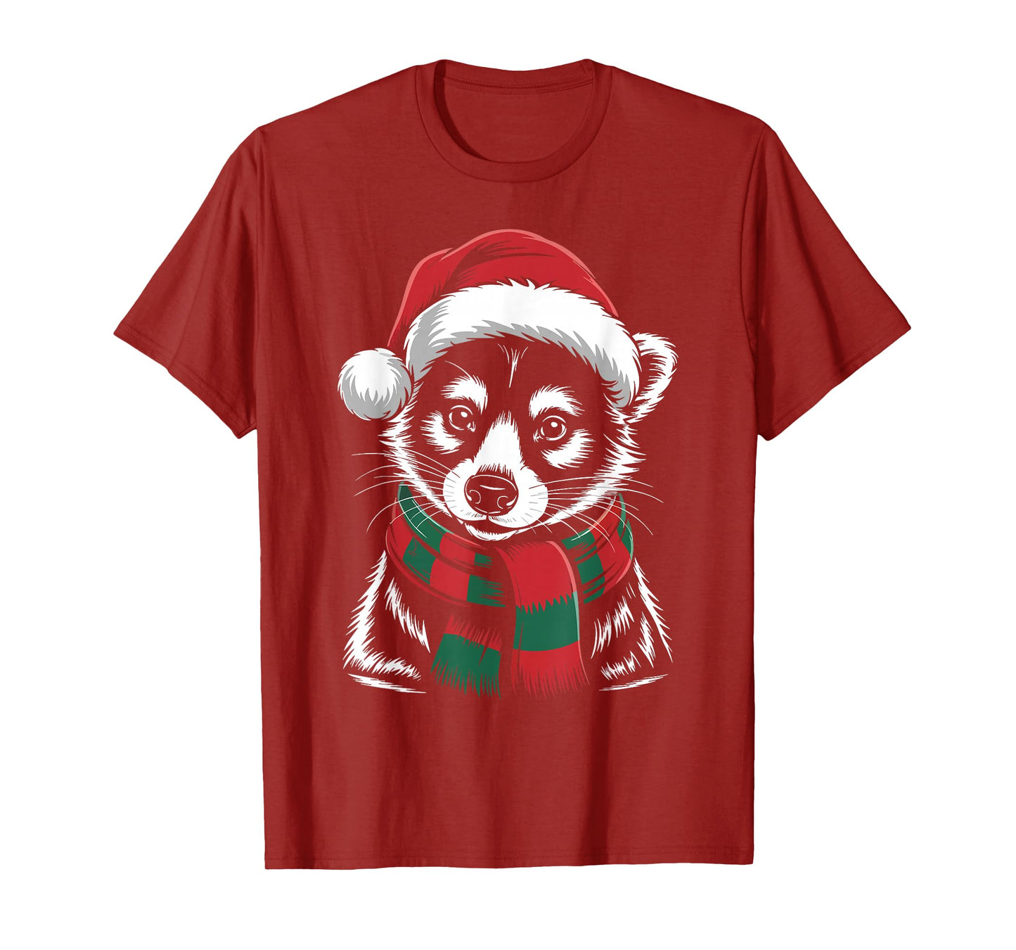 Coati Xmas Santa Hat Scarf Christmas Costume T-Shirt