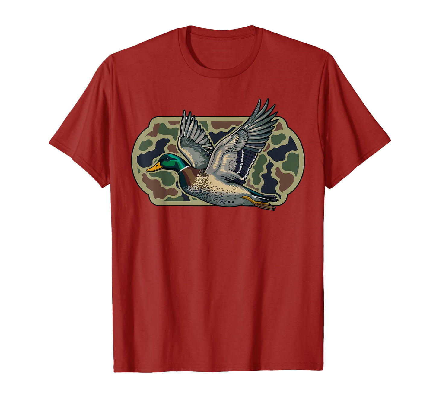 Camo Patriotic Mallard Duck Camouflage Flying Duck Hunting T-Shirt