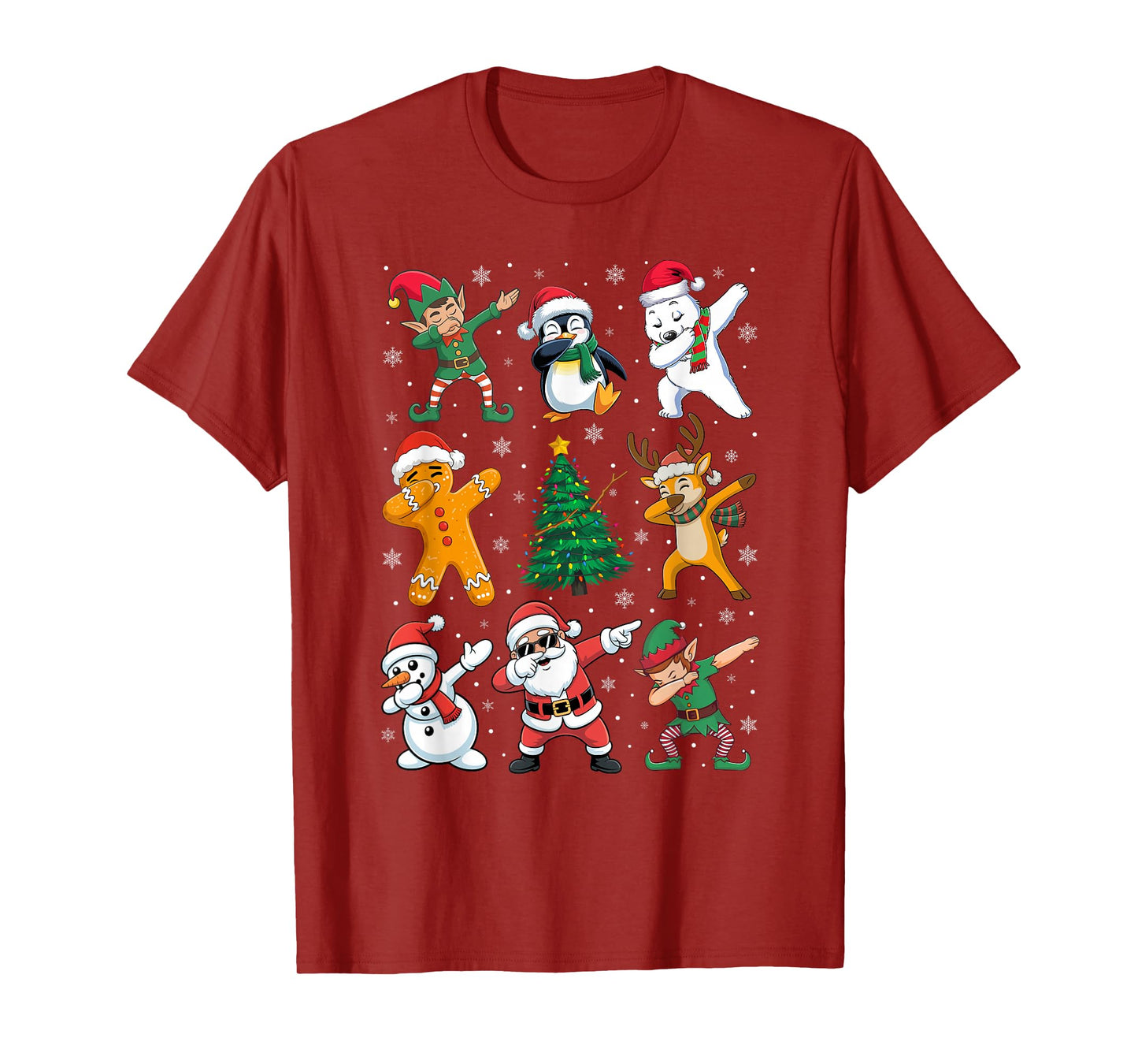 Christmas Squad Dabbing Santa Elf Family Matching Pajamas T-Shirt
