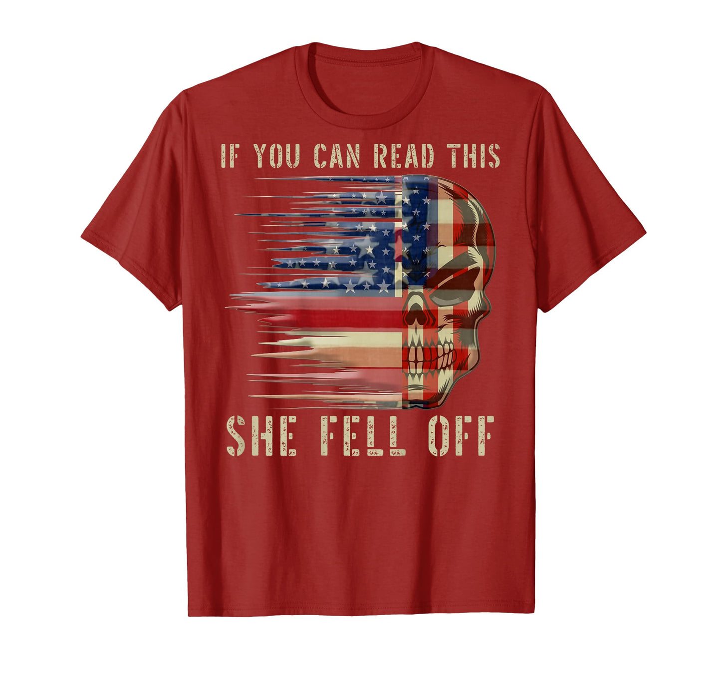 Mens Funny If You Can Read This She Fell Off Biker Motorcycle T-Shirt