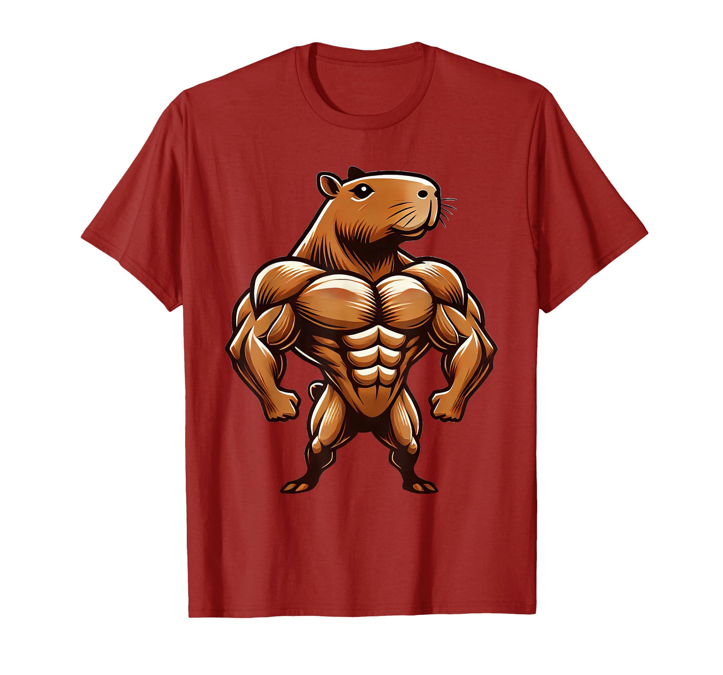 Capybara Powerlifting Weightlifting Gym Apparel Unisex-Adults & Kids Black Short Sleeve T-Shirt Small Modern Humorous Cartoon Gym Humor T-Shirt