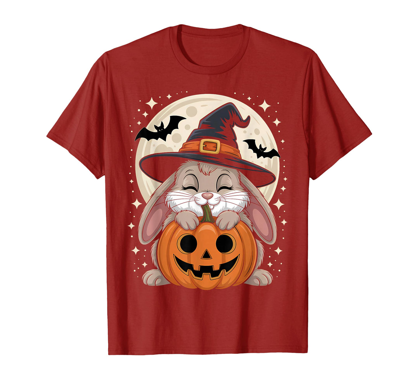 Halloween Bunny Witch Hat Pumpkin Spooky T-Shirt
