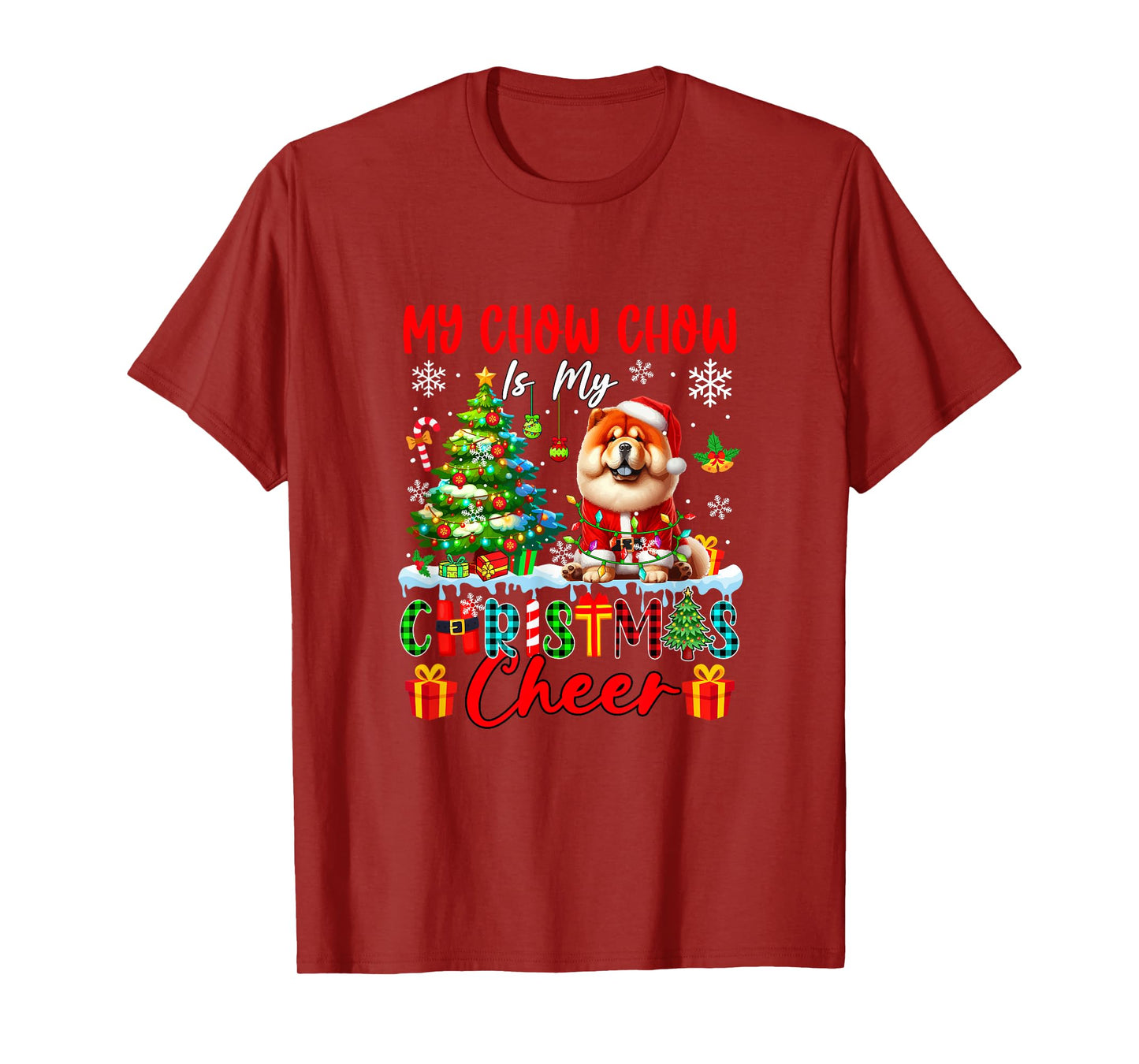 My Chow Chow is My Xmas Cheer Funny Santa Dog Owner Kids T-Shirt