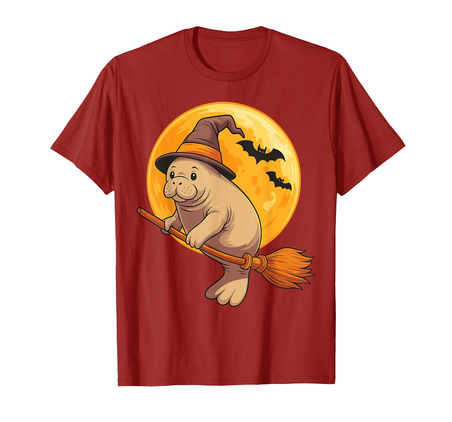 Manatee Witch Hat Pumpkin Halloween Costume Men Women Kids T-Shirt