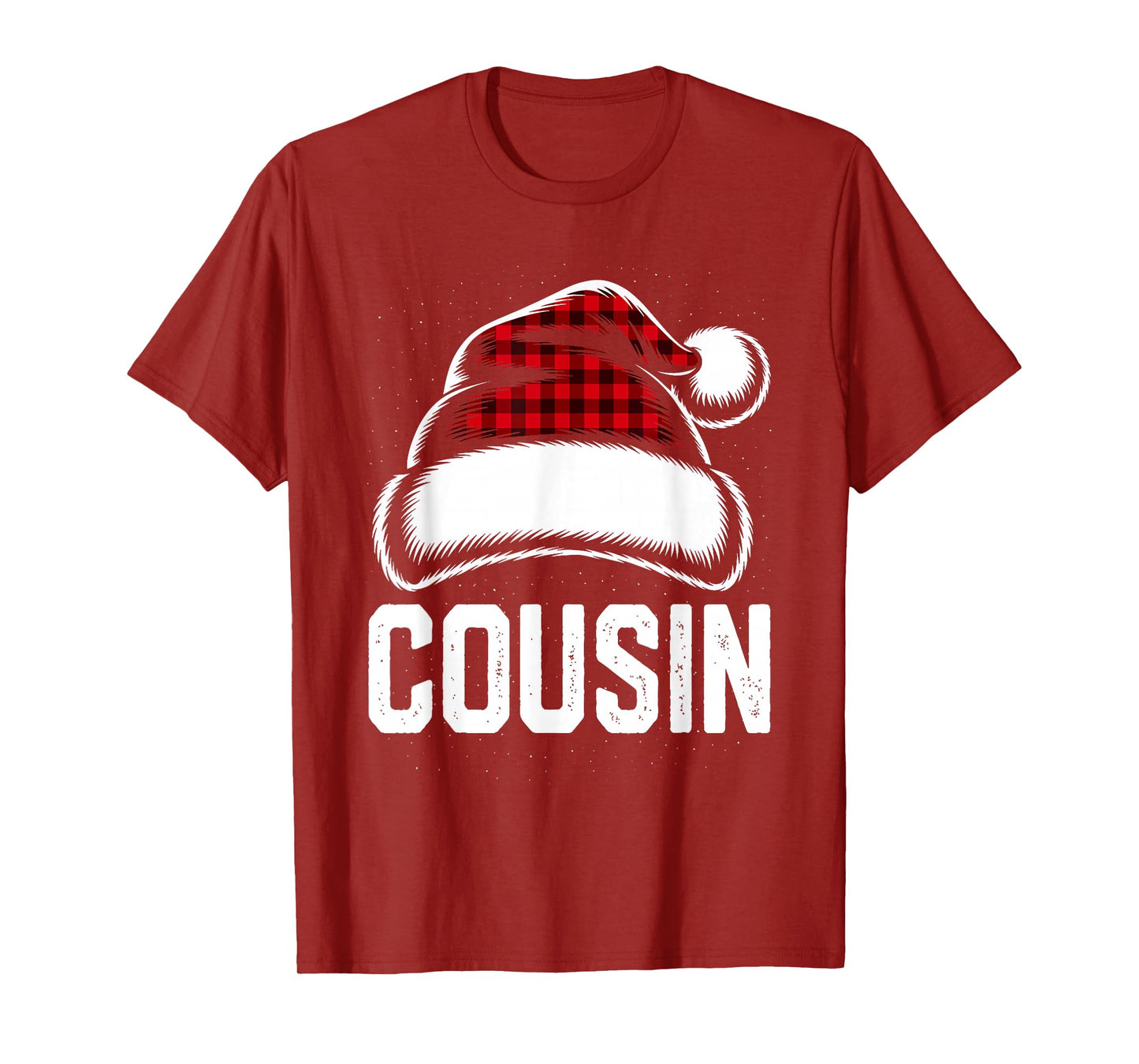 Cousin Santa Red Plaid Christmas Family Matching Pajama Xmas T-Shirt