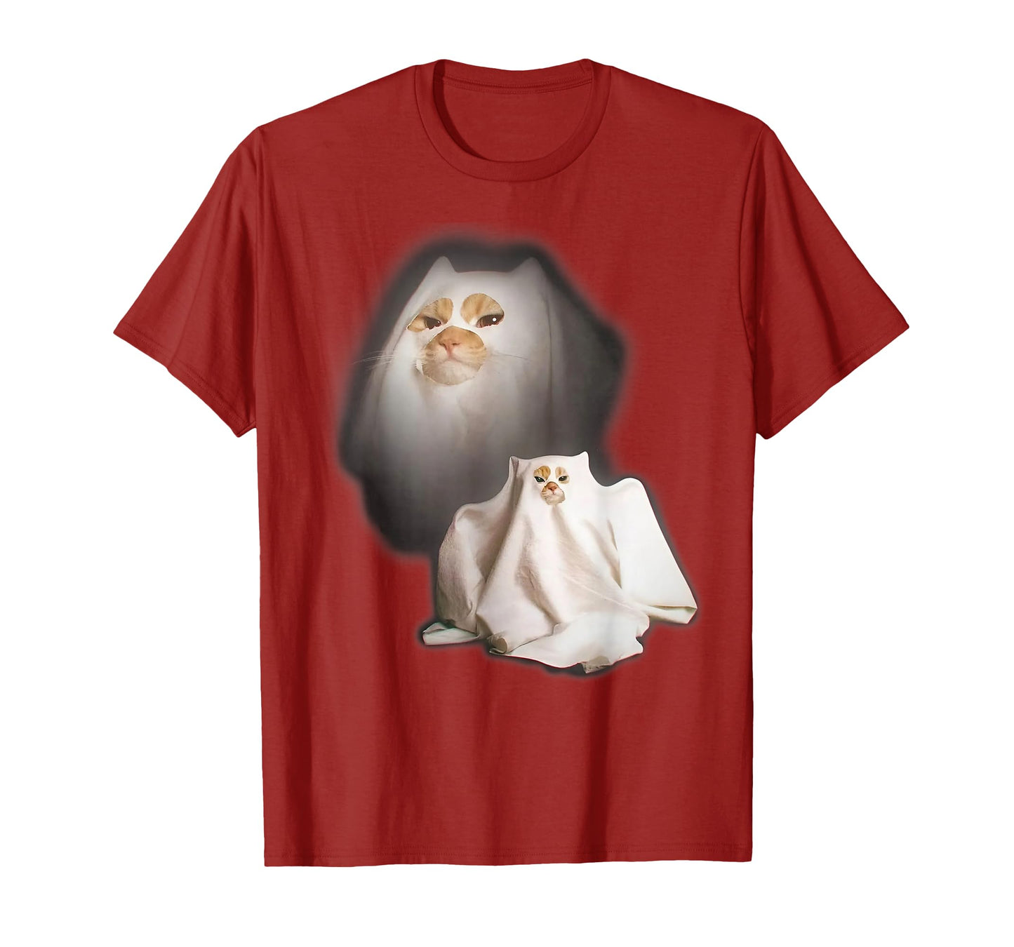 Ghost Cat Meme Funny Halloween Men Women Kids T-Shirt